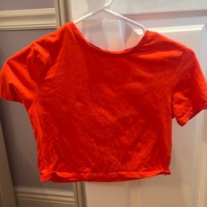 xs cropped orange shirt